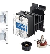 CGELE Solid State Relay SSR-40VA 500K ohm 2W to 24-480VAC 40A Single Phase Solid State Relay Resi...
