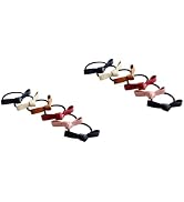 12Pcs Multicolor Small Knotted Bow Hair Ties PU Leather Elastic Hair Bands Simple Hair Ropes Pony...