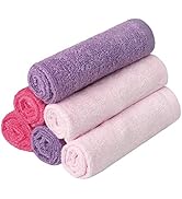 BESSLEE 6 Pack Baby Girl Washcloths Bulk for Newborn, Extra Soft Face Bath Towel for Toddler, Abs...