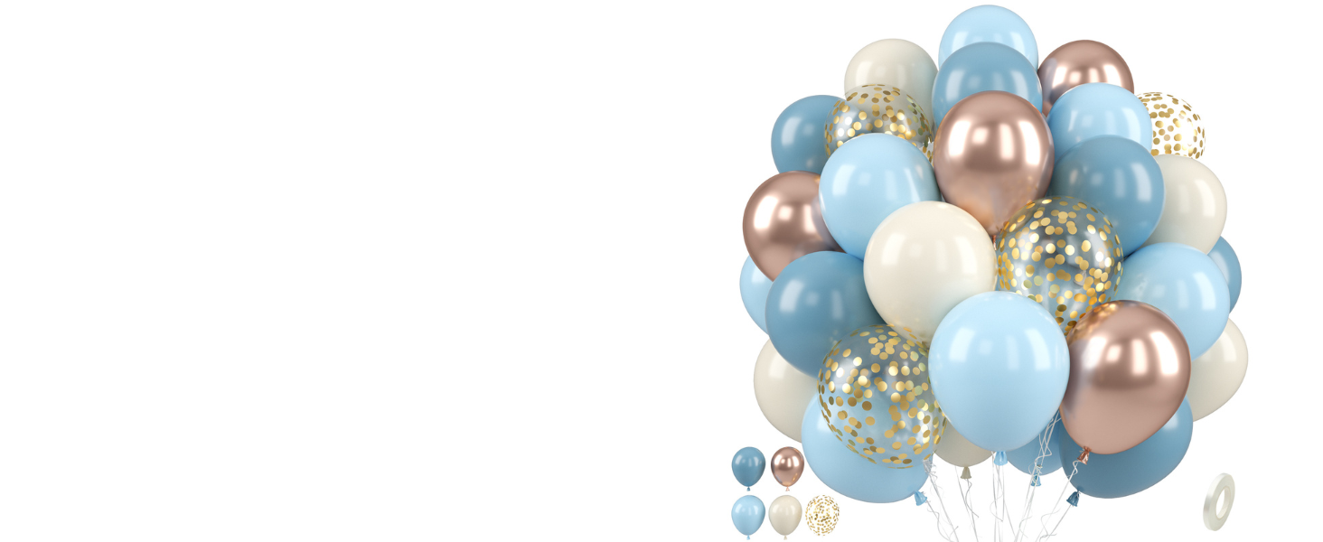 blue and gold balloons