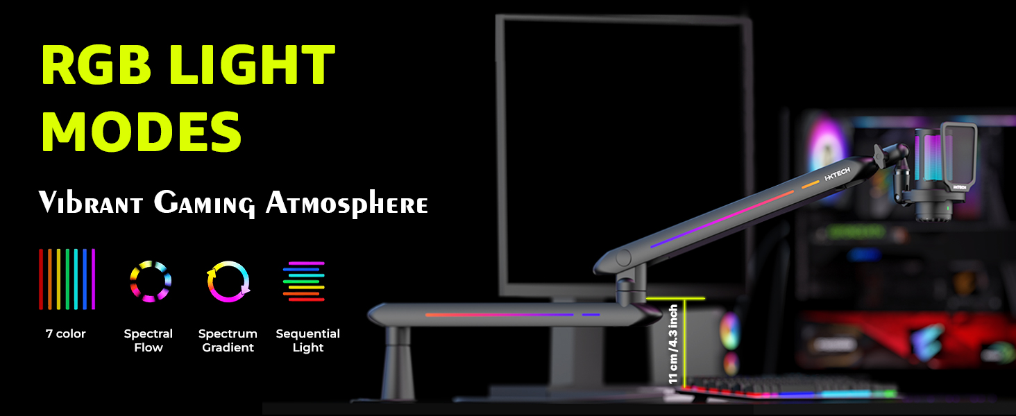 White cable management podcast equipment mic stand gaming accessories microphone pc arm home office