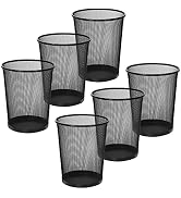 DESIGNA Mesh Small Trash Cans, 6-Pack Metal Wastebaskets, Garbage Container Bin for Office, Home,...