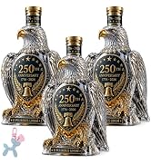 250th Anniversary Glass Whiskey Decanter with Lid, Patriotic Collectible Eagle Sculpture Bottle f...