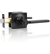 GOBEKOR 1 Pack Matte Black Door Handle Interior Door Handle with Lock Privacy Door Handles Black ...