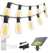 VOLIVO 54FT ST38 Solar String Lights Waterproof,Patio Lights Solar Powered with Remote & USB Port...
