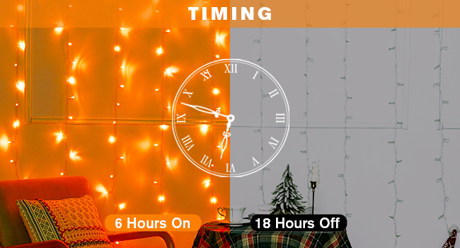 timing orange string lights