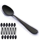 Matte Black Dessert Spoon, Seeshine 6.8-inch Stainless Steel Black Teaspoon, Suitable for Family,...