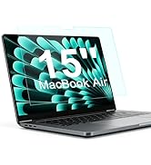 BSPROTE 2-Pack Anti Blue Light Screen Protector for MacBook Air 15-inch (2023-2026, M2, M3, M4, M...