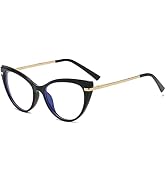 LJCZKA Blue Light Blocking Glasses Women Anti Eye satrain Computer Cat eye Eyeglasses Cateye Clea...