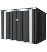 Greesum 5.8x3.3 FT Outdoor Storage Shed Metal Garbage Shed with Lid Chain Hydraulic Gas Rod for L...