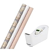 Scotch Tape Dispenser with Magic Tape and Hallmark Wedding Wrapping Paper Rolls (Includes Tape Di...