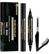 3 PCS Beard Pen Filler for Men - Black 4 Tip Pen for Natural Looking Appearance - 2 Fillers & 1 D...