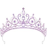 TODDER Purple Tiara for Women Girls Rhinestone Princess Queen Crowns Crystal Headband for Girls W...
