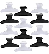 BAHABY Hair Clips for Styling Sectioning 12 Pack Black White Butterfly Clamps Hair Claw Clips Pro...