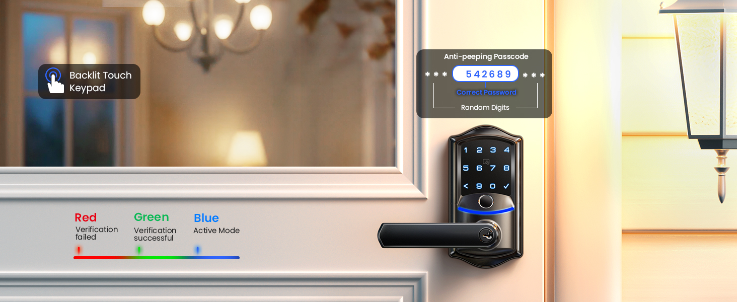 keypad door lock with handle