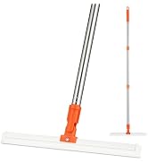 14" Rubber Floor Squeegee with 48" Long Handle,Scraper for Concrete Floor, Tile Floor, Metal Alum...