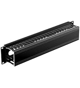 IOGEAR 2U 19" Horizontal Cable Management Duct with Cover and Mounting Screws, Slotted Finger Duc...