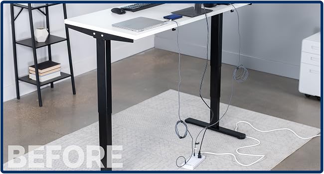 Under desk cable management cord management cable organizer cable storage power strip holder mesh