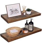AT-VALY Floating Shelves Set of 2,Wall Shelves for Bedroom, Bathroom, Kitchen, Living Room,Hangin...