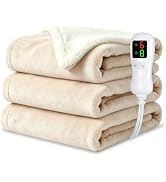 Electric Blanket Throw Size 50"x60",Heating Blanket, Soft Flannel Heated Blanket, 9 Heating Level...