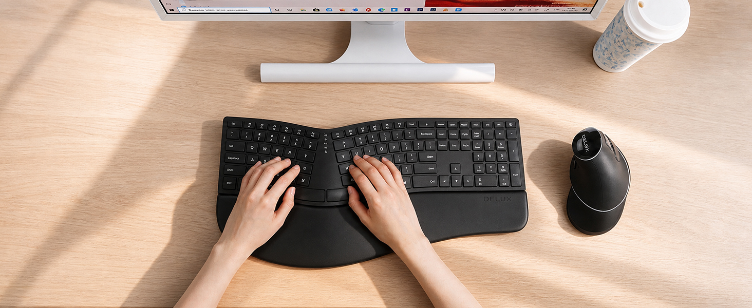 DELUX Wireless Ergonomic Vertical Mouse,Ergo Mouse for Large Hands (M618PD)