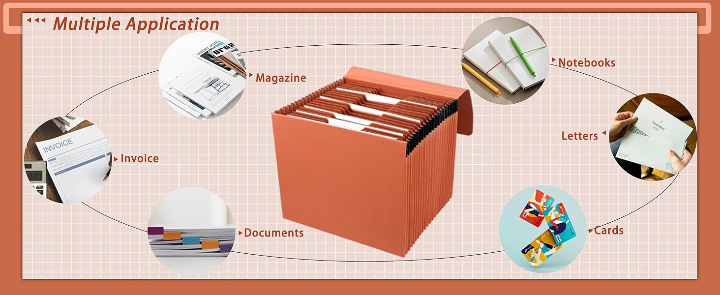 21 Pockets Accordion File Organizer