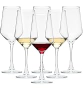 OUWO Wine Glasses Set of 6, 13.5oz Red White Wine Glasses,Lead-free Long Stem Wine Glasses for Ho...