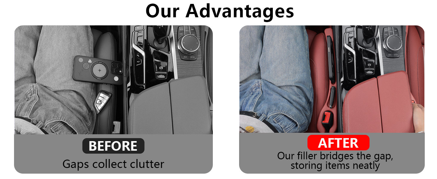 car seat gap filler with storage