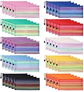 YOPCDJ 50 Pack 10 Colors Mesh Zipper Pouch Bags, Small Pouch Pencil Pouch Bulk, Cosmetics Makeup ...
