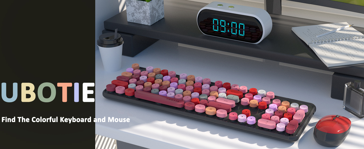 BLACK COLORFUL WIRELESS KEYBOARD AND MOUSE