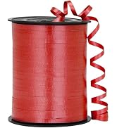 OMISELIO Red Ribbon, 500 Yard Crimped Dark Red Curly Ribbon for Gift Wrapping, Balloons, Valentin...