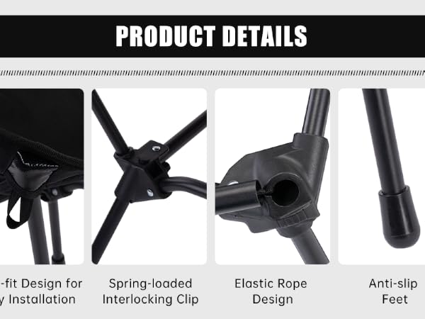 Snap-Fit Install | Secure Lock | Elastic Build | Non-Slip Feet