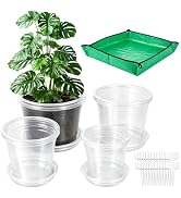 QTRQTR 12PCS 5.75/7/8/10 in Clear Nursery Pots with Drainage Plant Pots | For Plants Seedling Flo...