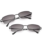 Vepiant 2 Pairs Full Lens Spring Hinge Reading Sunglasses UV400 Protection Sun Readers Blue Light...