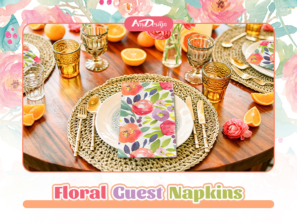 80 Pcs Floral Guest Napkins