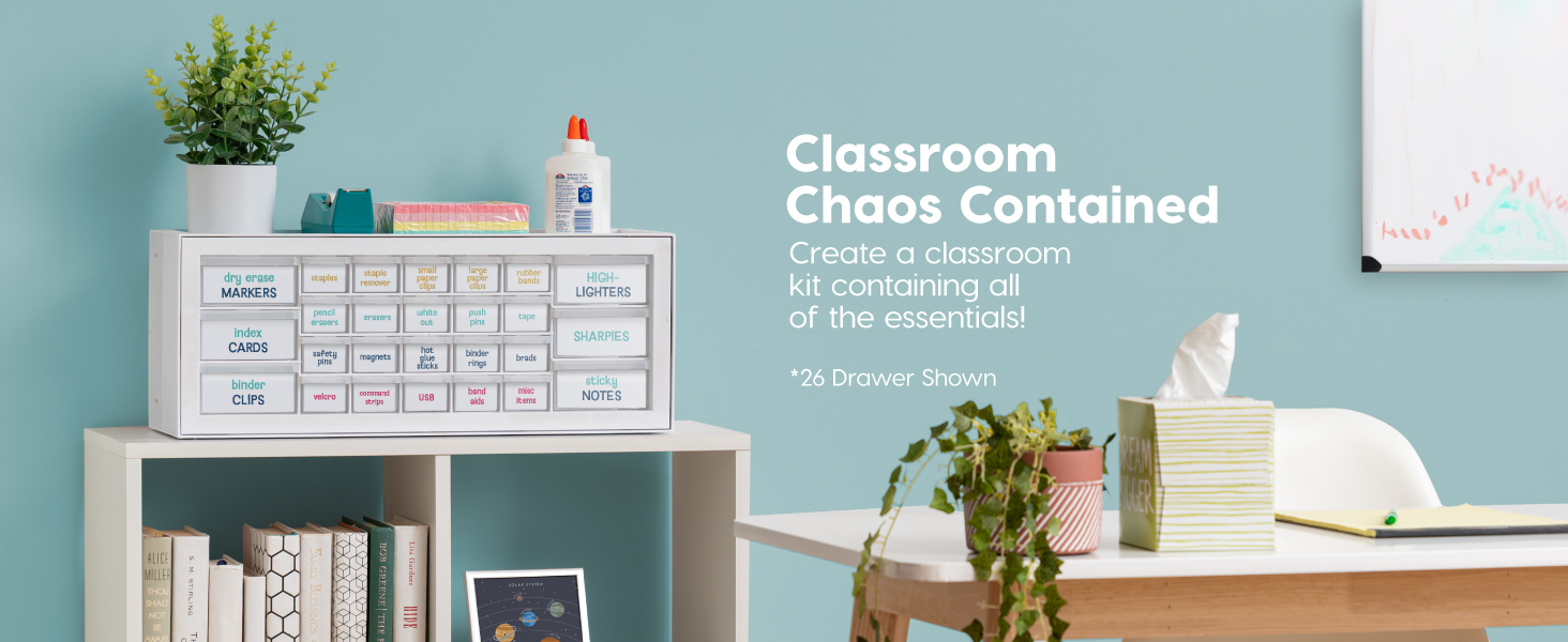 Drawer parts cabinet classroom organization