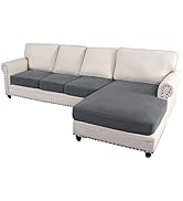 H.VERSAILTEX Sectional Couch Covers 4 Pieces Sofa Seat Cushion Covers L Shape Separate Cushion Co...