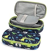 mibasies Dinosaur Pencil Case for Boys and Kids Cute Pen Box Pouch (Galaxy Dinosaur)