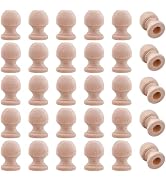 WADORN 20Pcs Wood Finials, Unfinished Wood Drawer Knobs Pulls Handles 1-1/16 Inch Tall with 3/8 I...