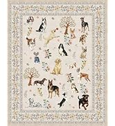 Babovid Dog Area Rugs Beige, 5x7 Rug for Bedroom Ultra-Thin Soft, Non-Slip Washable Rugs Stain Re...