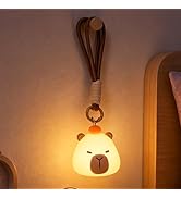 UNEEDE Mini Capybara Night Light with Lanyard, 8 Color Changing Rechargeable Night Light, Portabl...