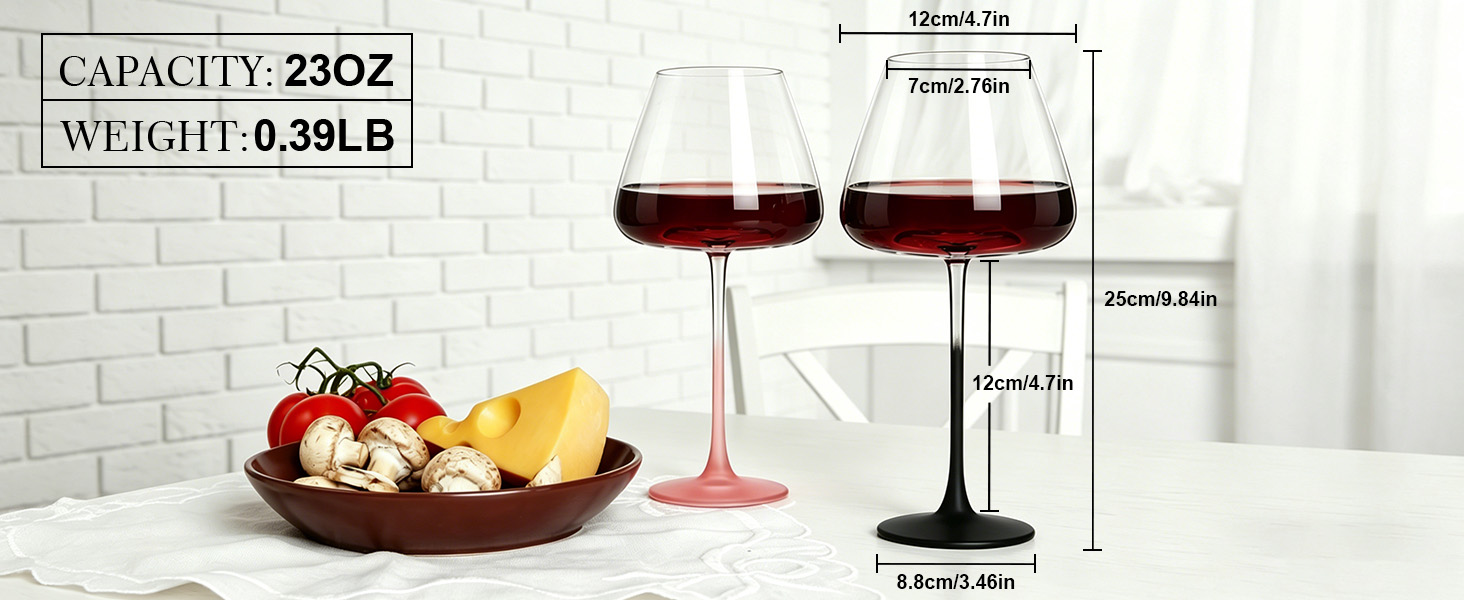 Colored Wine Glasses Set of 2