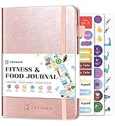 EPEWIZD Food and Fitness Journal Hardcover Wellness Planner Workout Journal for Women Men to Trac...