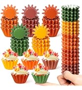 R HORSE 200 Pack Mini Size Fall Cupcake Liners | Grease-resistant Cupcake Cups for Baking, Dispos...