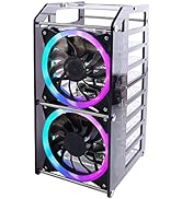 GeeekPi Raspberry Pi Cluster Case, Raspberry Pi Rack Case Stackable Case with Cooling Fan 120mm R...