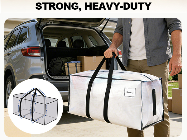 HOMESURE Supports 200lbs Heavy Duty Moving Bags - Durable Zipper & Wrap-Around Handles