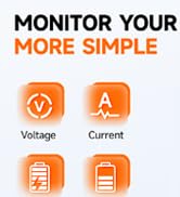 FOXWELL BT630 Battery Monitor with Shunt, 10-120V up to 600A with Time Capacity Percentage Power ...