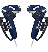 Controller Grips Cover for Meta/Oculus Quest 2,Anti-Throw Strap with Battery Opening,Extended Con...