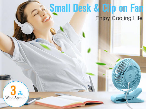 small desk & clip on fan