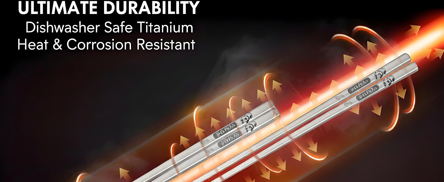 Premium Reusable titanium Chopsticks Set Experience Authentic Asian